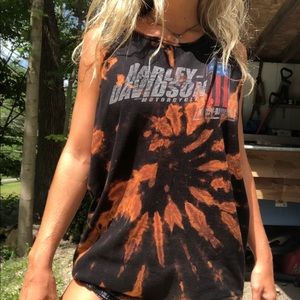 Bleach-dyed Harley Davidson Tank